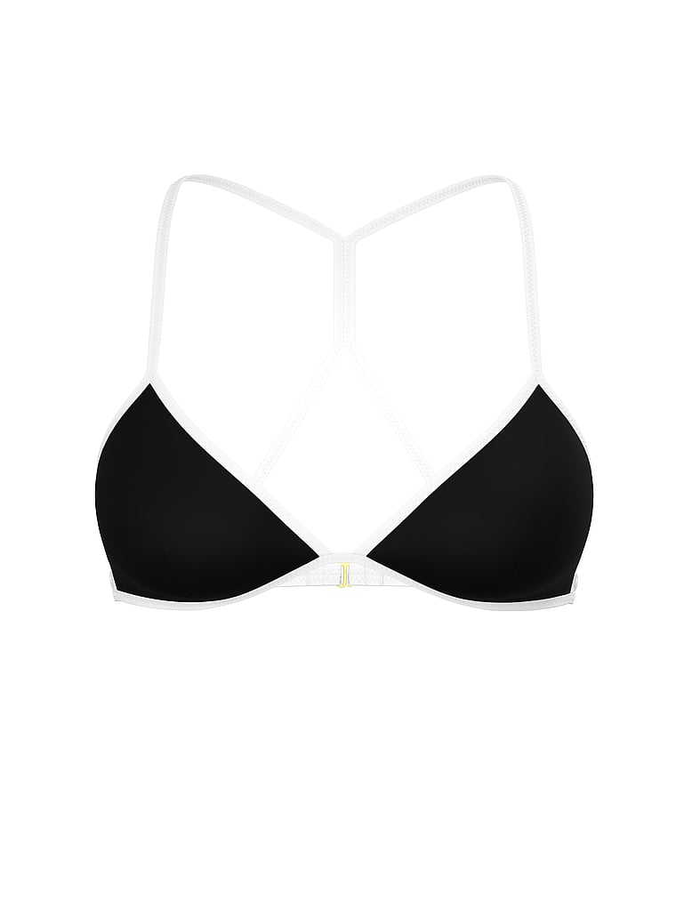 Victoria's Secret, Victoria's Secret Swim Archives Surf Scuba Triangle Bikini Top, Pure Black, offModelFront, 3 of 3