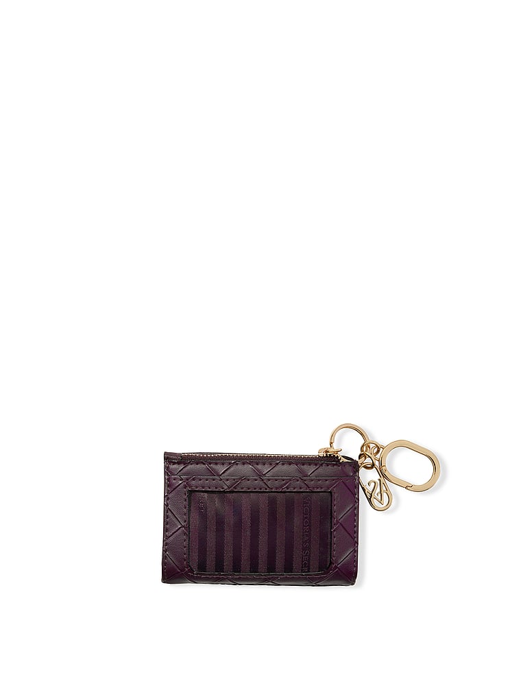 Victoria's Secret, Victoria's Secret Foldover Card Case Keychain, Winter Wine Woven, onModelBack, 2 of 3