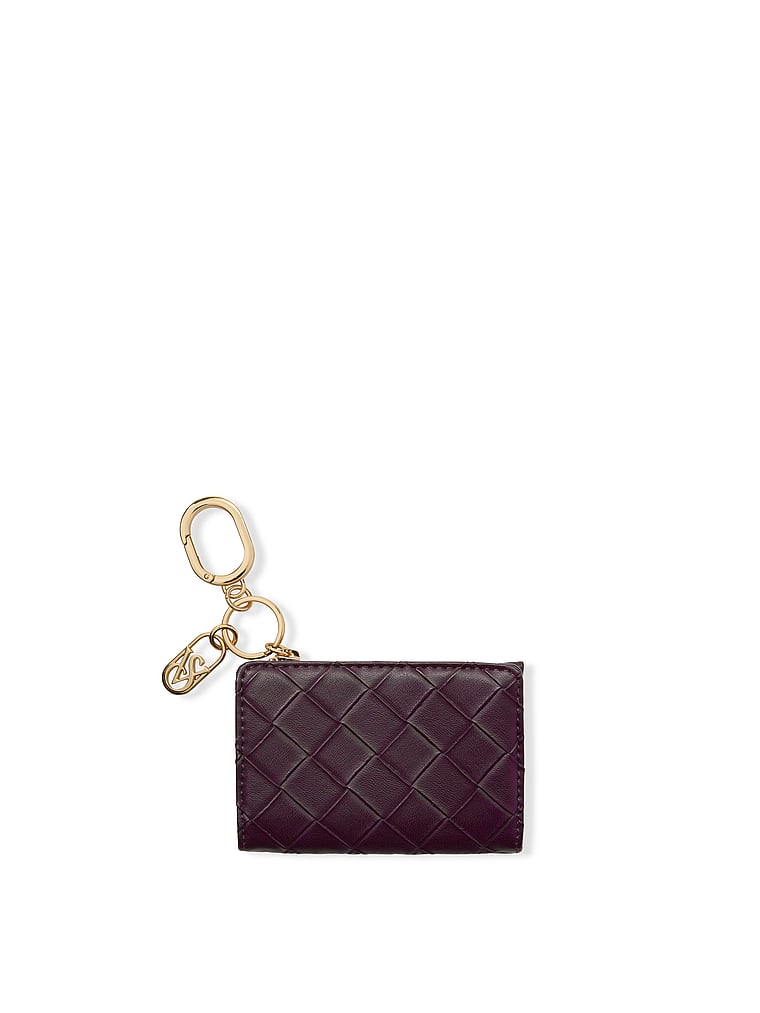 Victoria's Secret, Victoria's Secret Foldover Card Case Keychain, Winter Wine Woven, onModelFront, 1 of 3