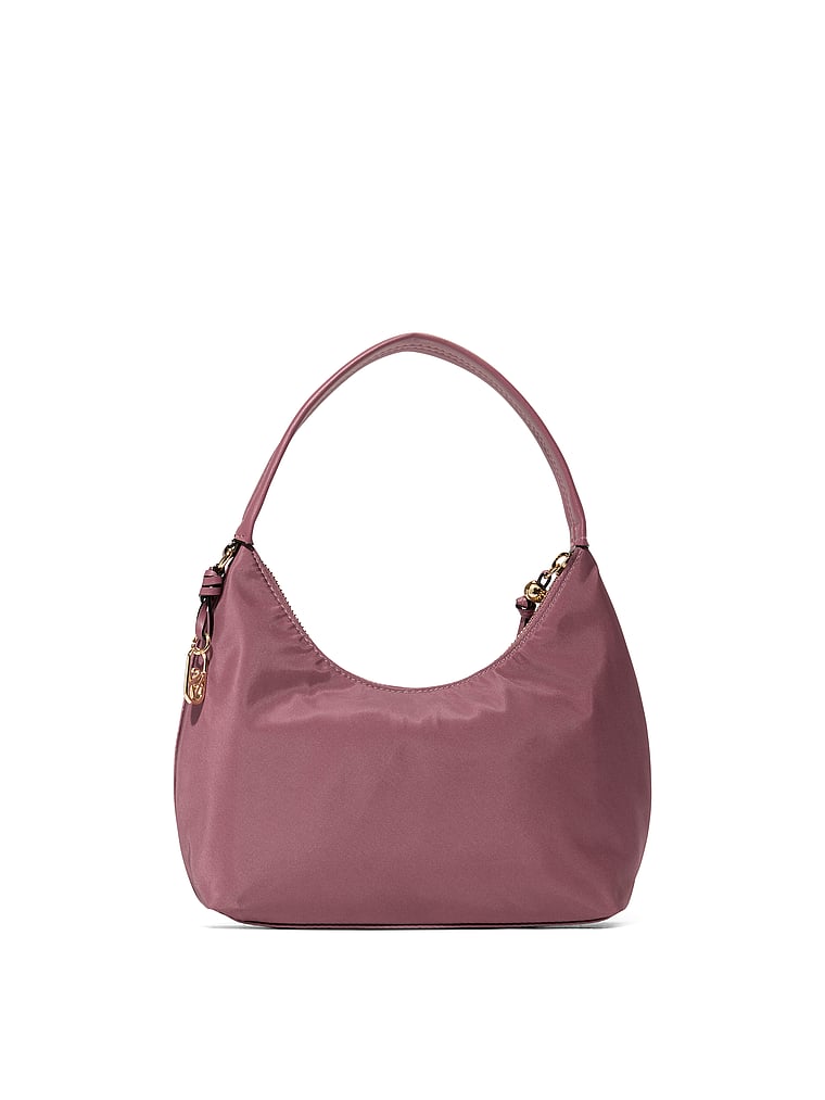 Victoria's Secret, Victoria's Secret VS Icon Small Shoulder Bag, Purple Vapor Nylon, detail, 4 of 4