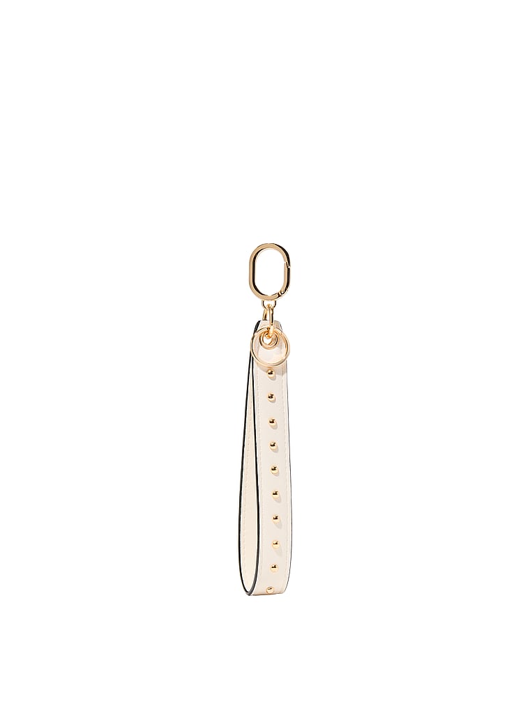 Refined Stud Narrow Wristlet Strap Keychain