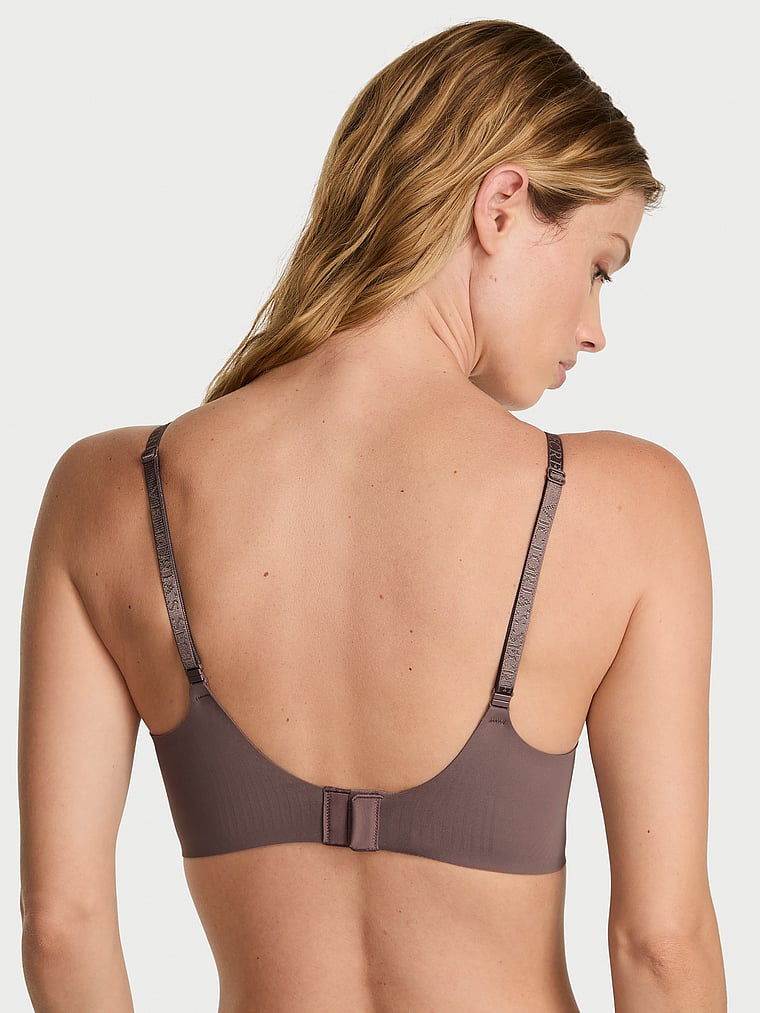 Victoria's Secret, Victoria's Secret Bare Push-Up Wireless Comfort Bra, Cloudy Grey, onModelBack, 2 of 3 Maggie is 5'7" and wears 32B or Small