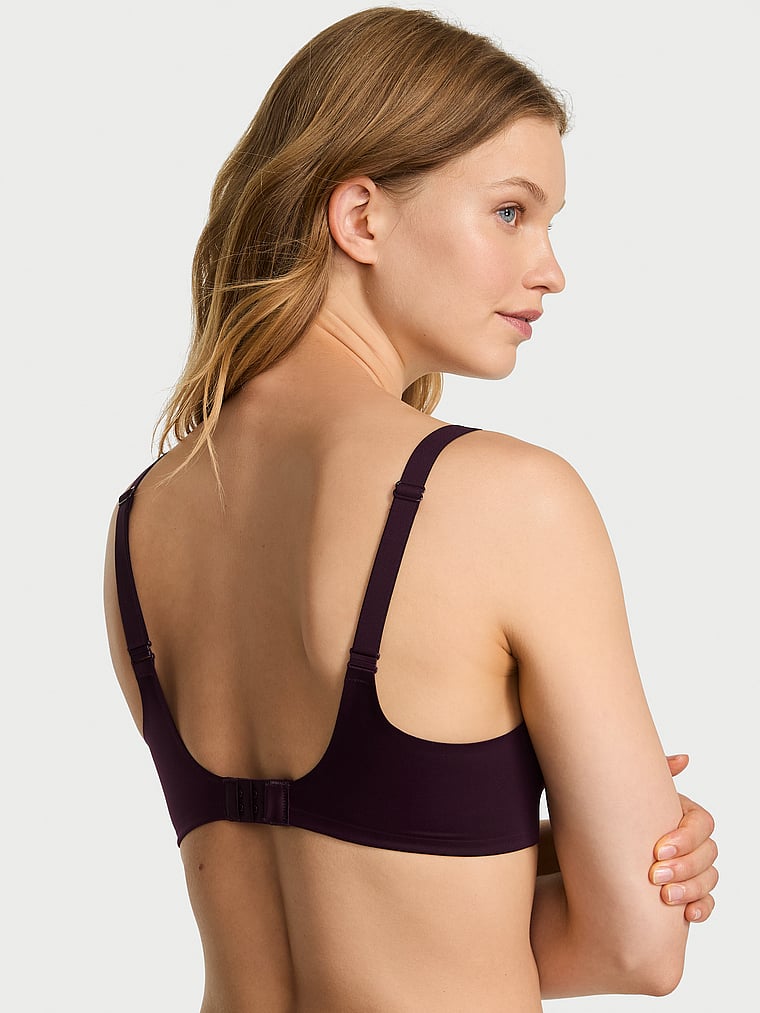 Victoria's Secret, Victoria's Secret Bare Infinity Flex Lightly Lined Wireless Full-Coverage Bra, Winter Wine, onModelBack, 2 of 3 Lotta is 5'10" or 178cm and wears 34B or Small