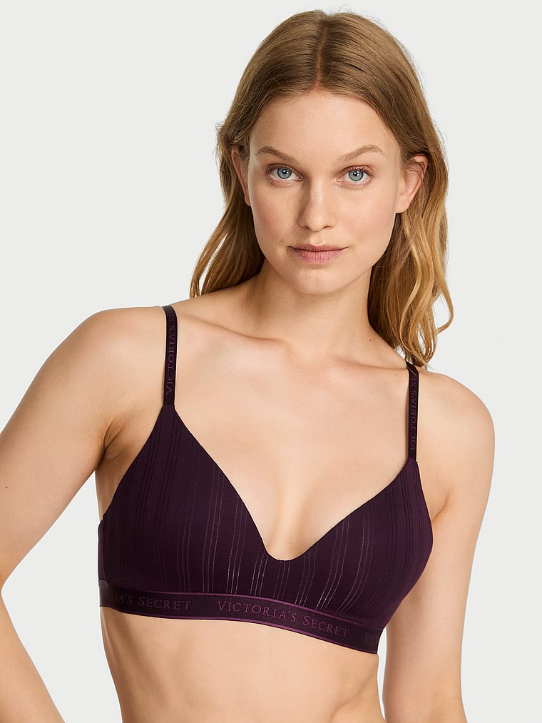 Cotton Logo Hardware Lightly Lined Wireless Bra