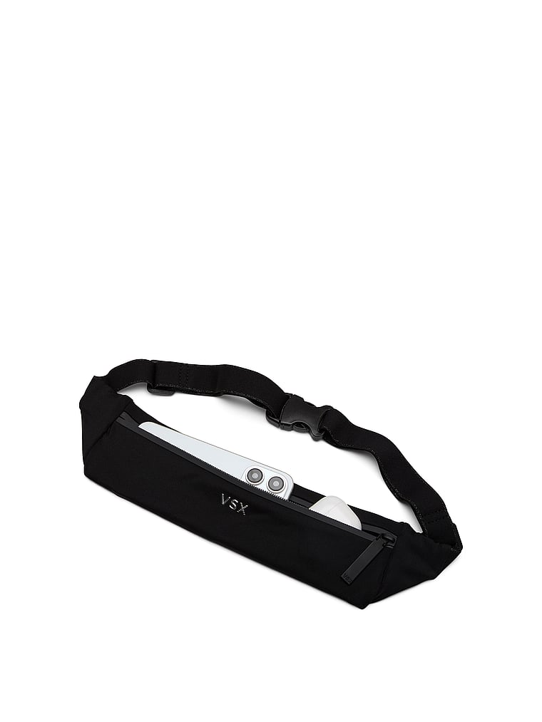 Victoria's Secret, Victoria's Secret VSX Running Belt Bag, Black, onModelBack, 2 of 4