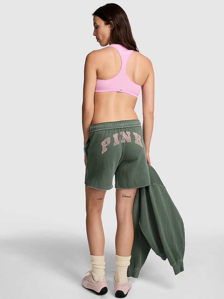 PINK Campus Fleece Shorts, Wild Thyme, onModelBack, 2 of 4 Scarlett is 5'11" or 180cm and wears Small