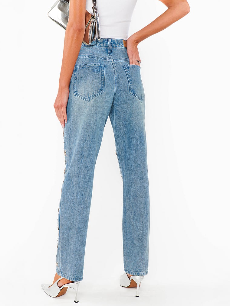 Victoria's Secret, Show Me Your Mumu Icon Jeans, Jeweled Indigo, onModelBack, 2 of 4