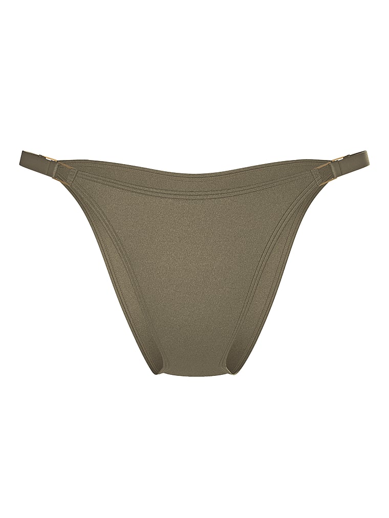 Victoria's Secret, Victoria's Secret Swim Archives Sexy Cut-Out Brazilian Bikini Bottom, Desert Cactus, offModelFront, 3 of 3