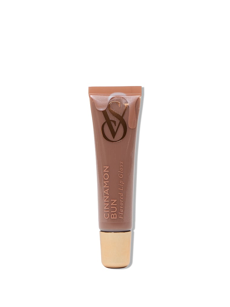 Victoria's Secret, Lip Cinnamon Bun Flavor Gloss, Cinnamon Bun, onModelFront, 1 of 2