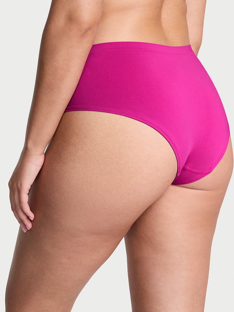 Victoria's Secret, Seamless Seamless Hiphugger Panty, Allure Pink, onModelBack, 2 of 3 Karmi is 5'10" and wears Large