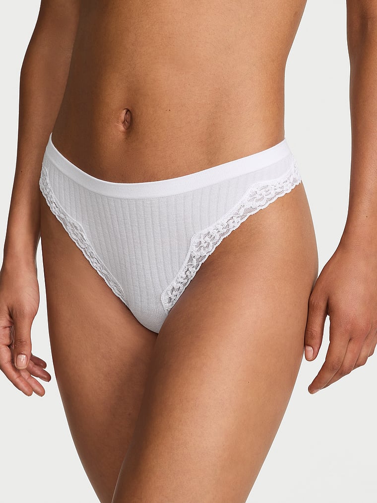 Victoria's Secret, Seamless Seamless Thong Panty, Vs White, onModelFront, 1 of 3 Nikita  is 5'10" and wears Small