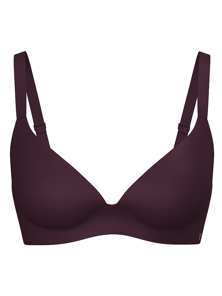 Victoria's Secret, Victoria's Secret Bare Infinity Flex Lightly Lined Wireless Full-Coverage Bra, Winter Wine, offModelFront, 3 of 3