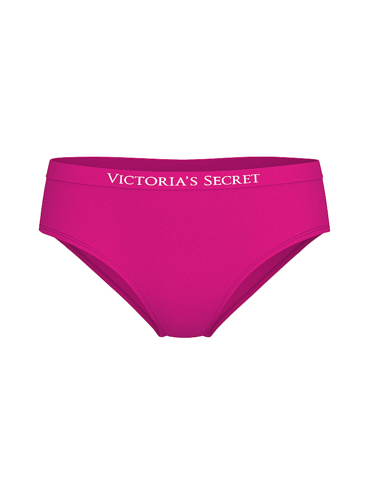 Victoria's Secret, Seamless Seamless Hiphugger Panty, Allure Pink, offModelFront, 3 of 3