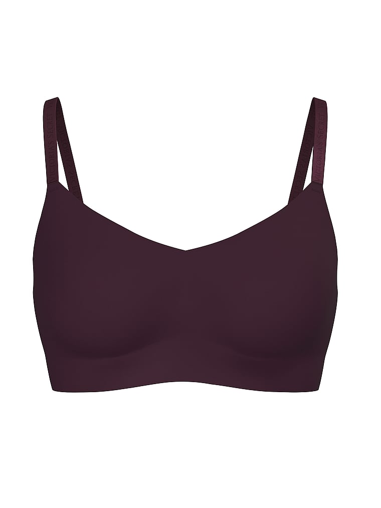 Victoria's Secret, The T-shirt Lightly Lined Wireless Comfort Bra, Winter Wine, offModelFront, 3 of 3