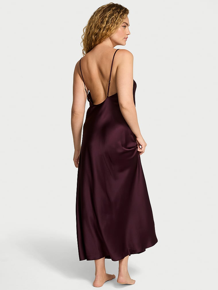 Victoria's Secret, Victoria's Secret Satin Long Slip, onModelBack, 2 of 5