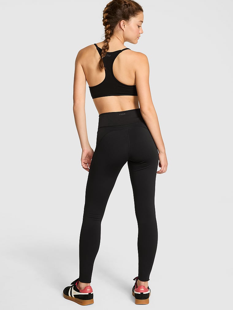 PINK Relay Lace-Up Leggings, Pure Black, onModelBack, 2 of 3 Ruby is 5'6" and wears Small