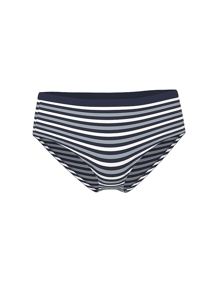 PINK Seamless Hiphugger Panty, Noir Navy Stripe Print, offModelFront, 3 of 3
