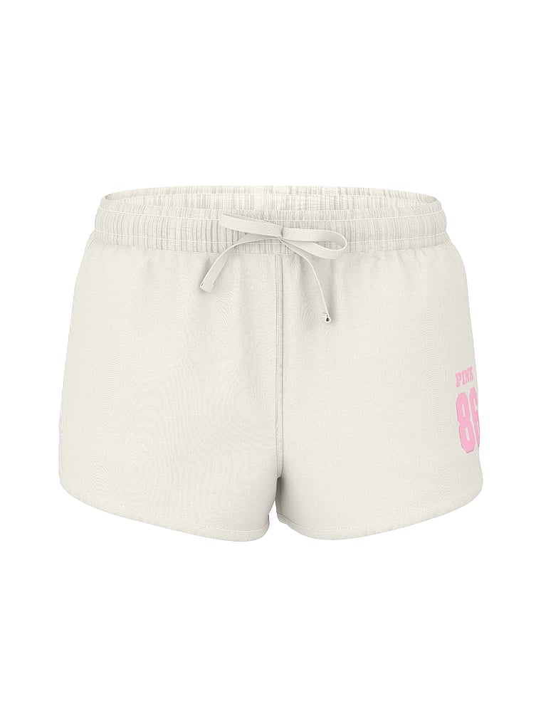 PINK Dorm Lounge Shorts, Winter White, offModelFront, 4 of 4