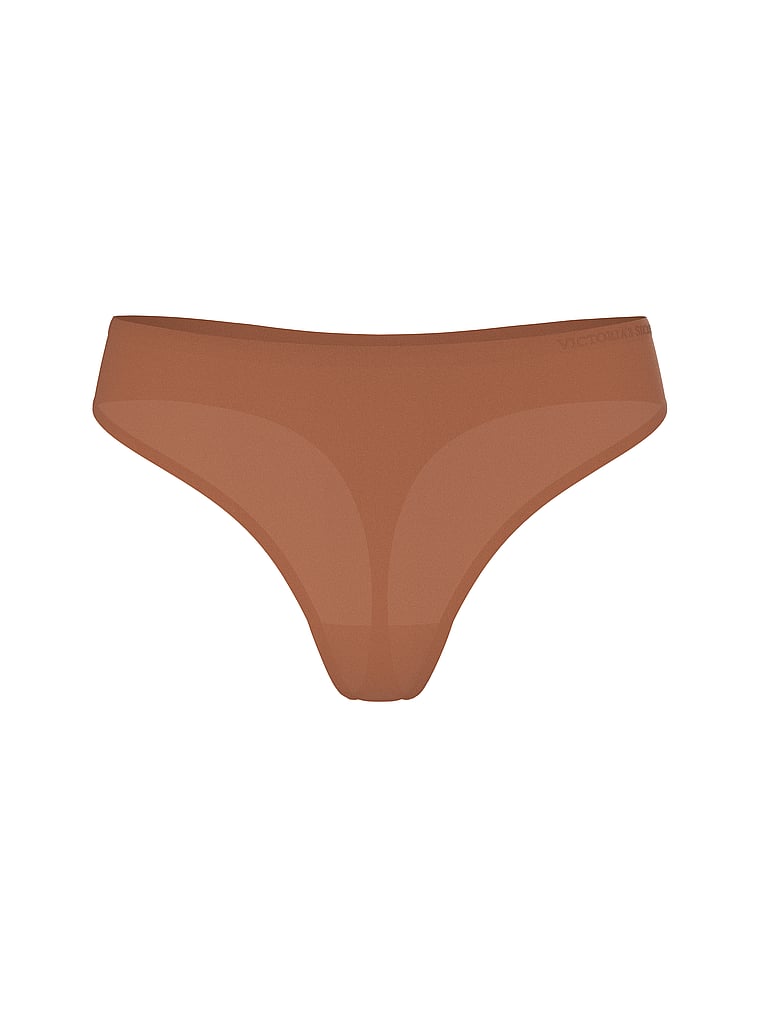 Victoria's Secret, Body by Victoria Body by Victoria Flex Mid-Rise Thong Panty, Caramel, offModelFront, 3 of 3