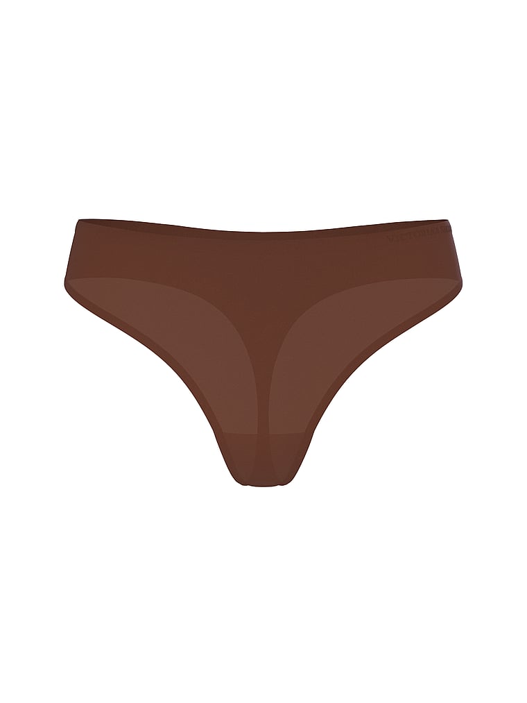 Victoria's Secret, Body by Victoria Body by Victoria Flex Mid-Rise Thong Panty, Ganache, offModelFront, 3 of 3