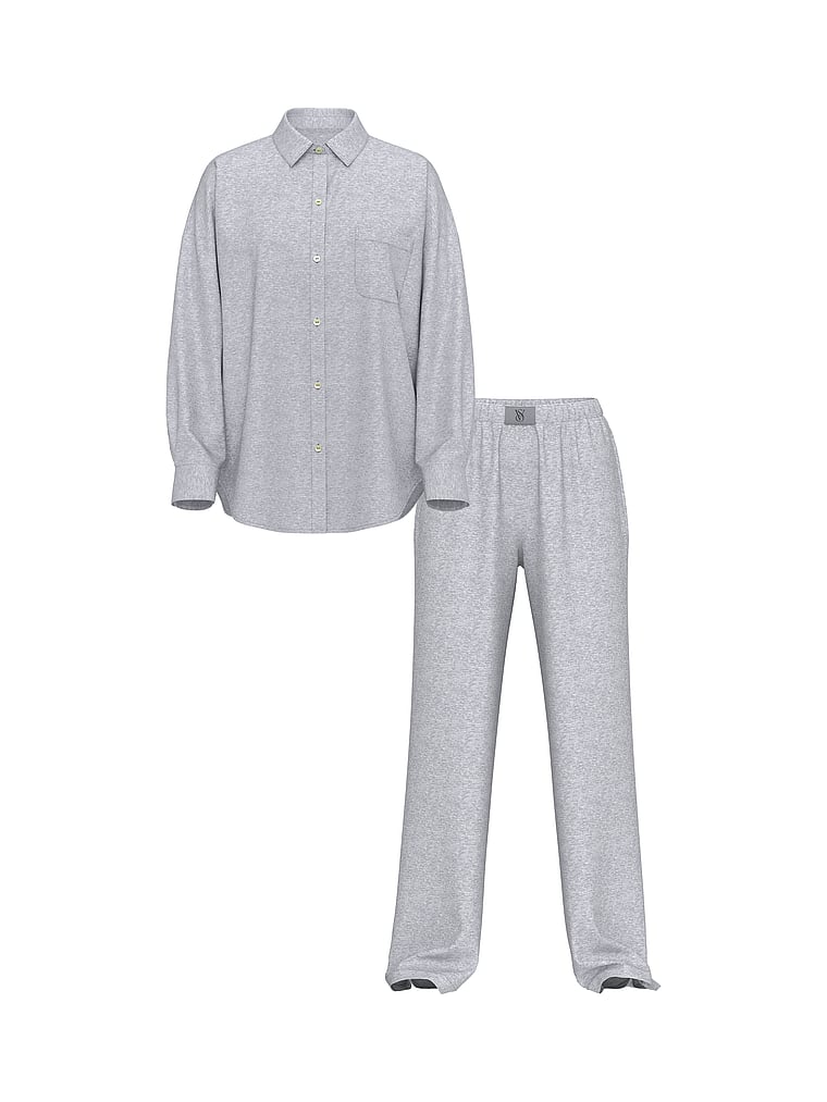 Victoria's Secret, Victoria's Secret Modal-Cotton Long Pajama Set, offModelFront, 3 of 3