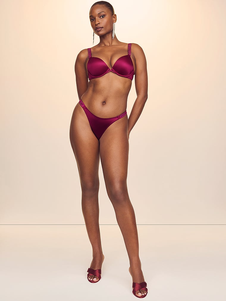 Victoria's Secret, Very Sexy Shine Strap Thong Panty, onModelSide, 4 of 5