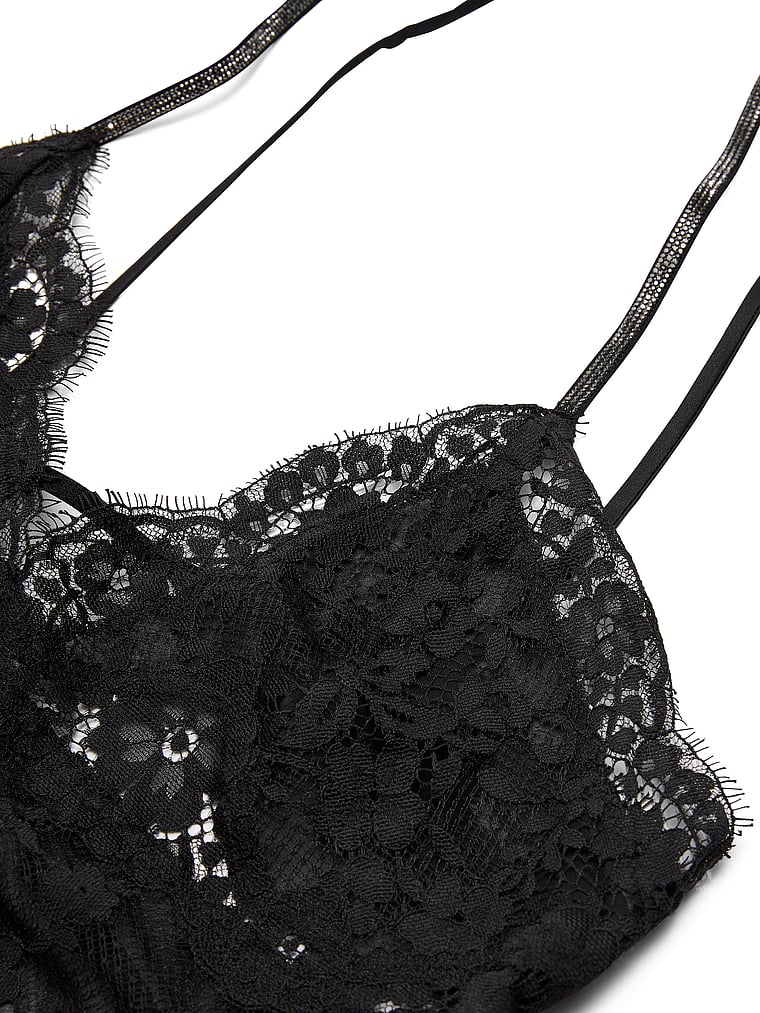Victoria's Secret, Dream Angels Twinkle Strap Lace Mini Slip Dress, detail, 3 of 3