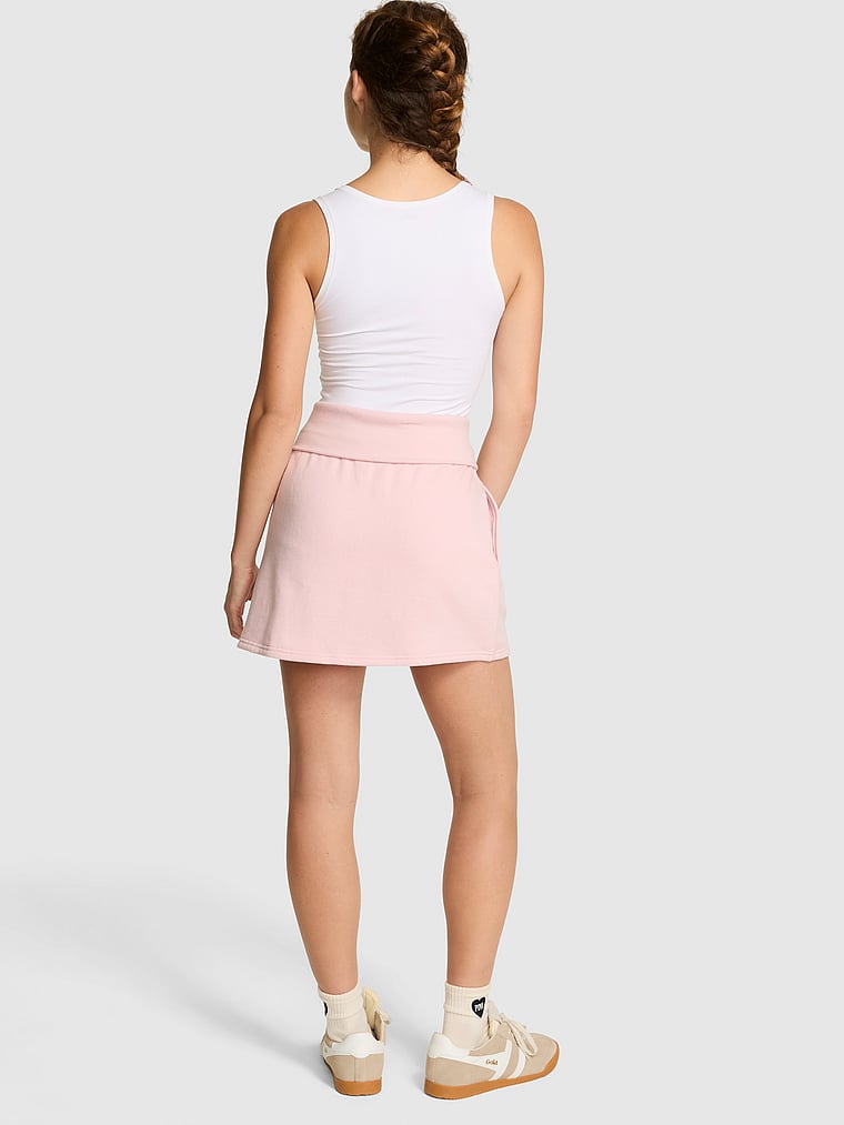 PINK Campus Fleece™ Skort, Doll house, onModelBack, 2 of 4 Ruby is 5'6" and wears Small