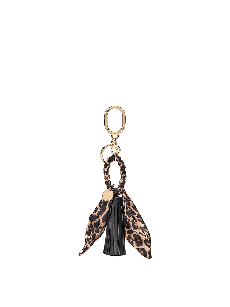 Victoria's Secret, Victoria's Secret Tassel Bag Charm Keychain, Leopard, offModelFront, 3 of 4