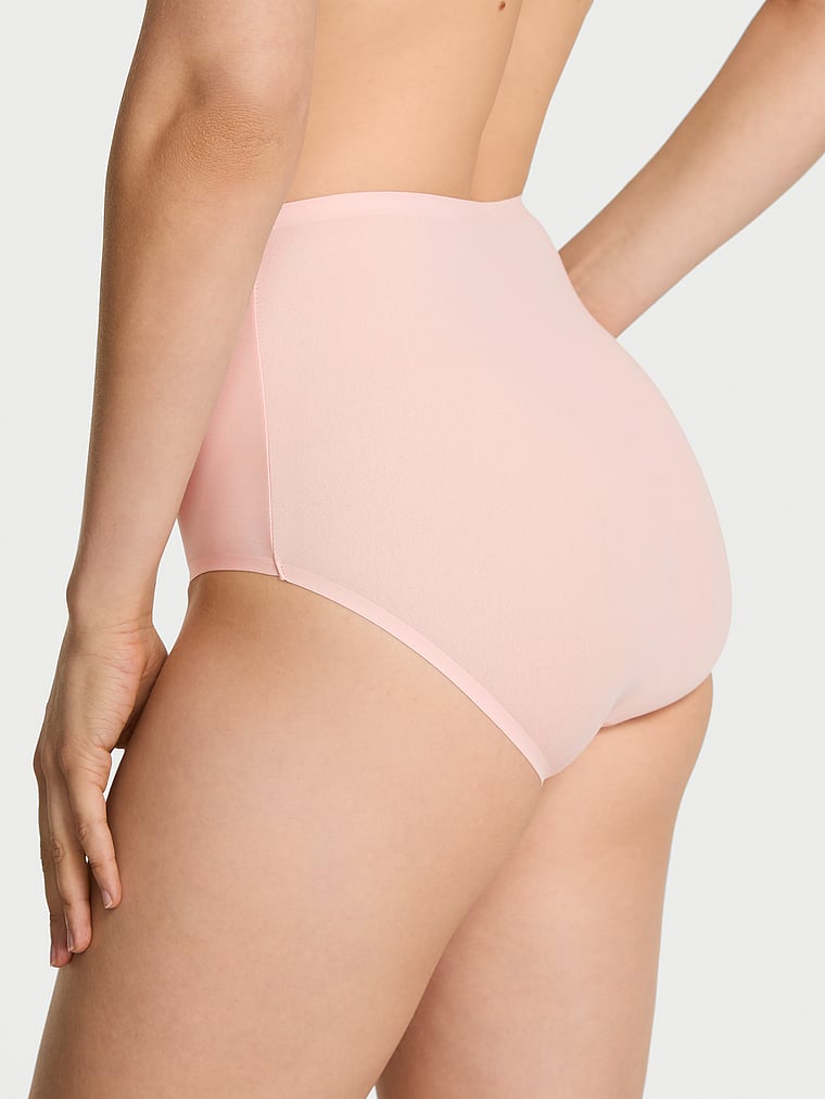 Victoria's Secret, Body by Victoria Body by Victoria Flex Shimmer Modern Brief Panty, Purest Pink, onModelBack, 2 of 3 Lotta is 5'10" and wears Small