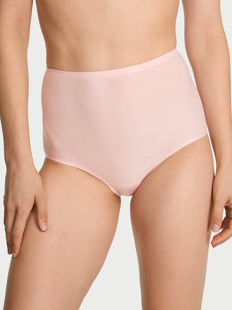 Victoria's Secret, Body by Victoria Body by Victoria Flex Shimmer Modern Brief Panty, Purest Pink, onModelFront, 1 of 3 Lotta is 5'10" and wears Small