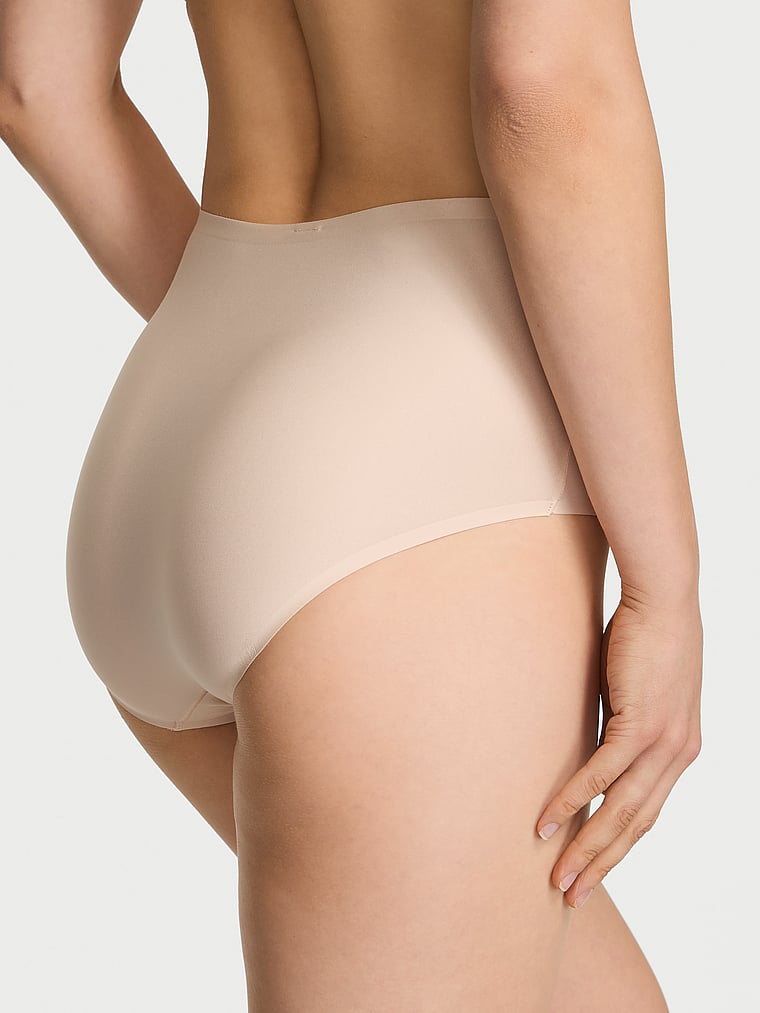 Victoria's Secret, Body by Victoria Body by Victoria Flex Mid-Rise Modern Brief Panty, Marzipan, onModelBack, 2 of 3 Lotta is 5'10" or 178cm and wears Small