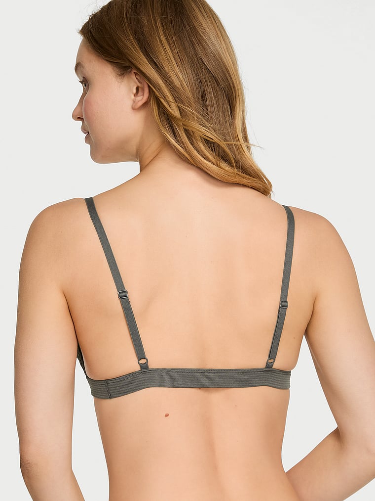 Victoria's Secret, The T-shirt SoSoft™ Modal Ultra-Fine Triangle Bralette, Expedition Green, onModelBack, 2 of 3 Lotta is 5'10" and wears 34B or Small