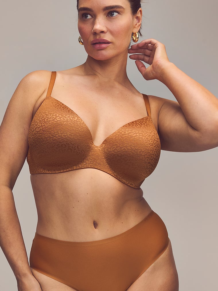 Victoria's Secret, Body by Victoria FlexFactor Lightly Lined Plunge Demi Bra, Sandalwood, featured, 3 of 6
