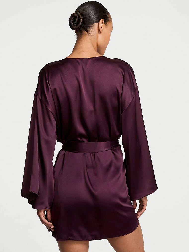 Buy Satin Short Robe, Winter Wine - Order Robes online - Victoria's Secret