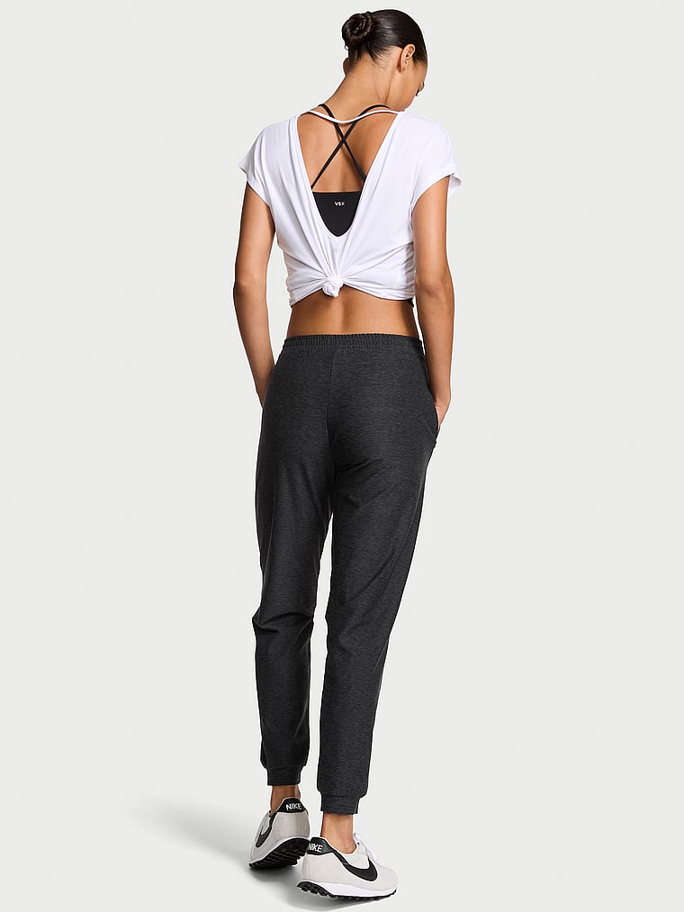 Victoria's Secret, VSX VSX LUXMarl™ Jogger Pant, Heather Grey Onyx, onModelBack, 2 of 3 Nikita is 5'10" or 178cm and wears Small