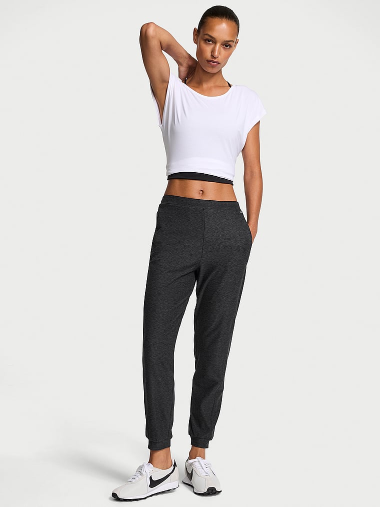 Victoria's Secret, VSX VSX LUXMarl™ Jogger Pant, Heather Grey Onyx, onModelFront, 1 of 3 Nikita is 5'10" or 178cm and wears Small