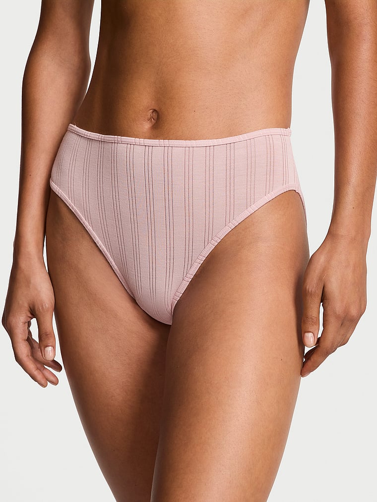 Victoria's Secret, Victoria's Secret Ultra-Fine Modal High-Leg Brief Panty, Bare Pink, onModelFront, 1 of 3 Nikita  is 5'10" and wears Small
