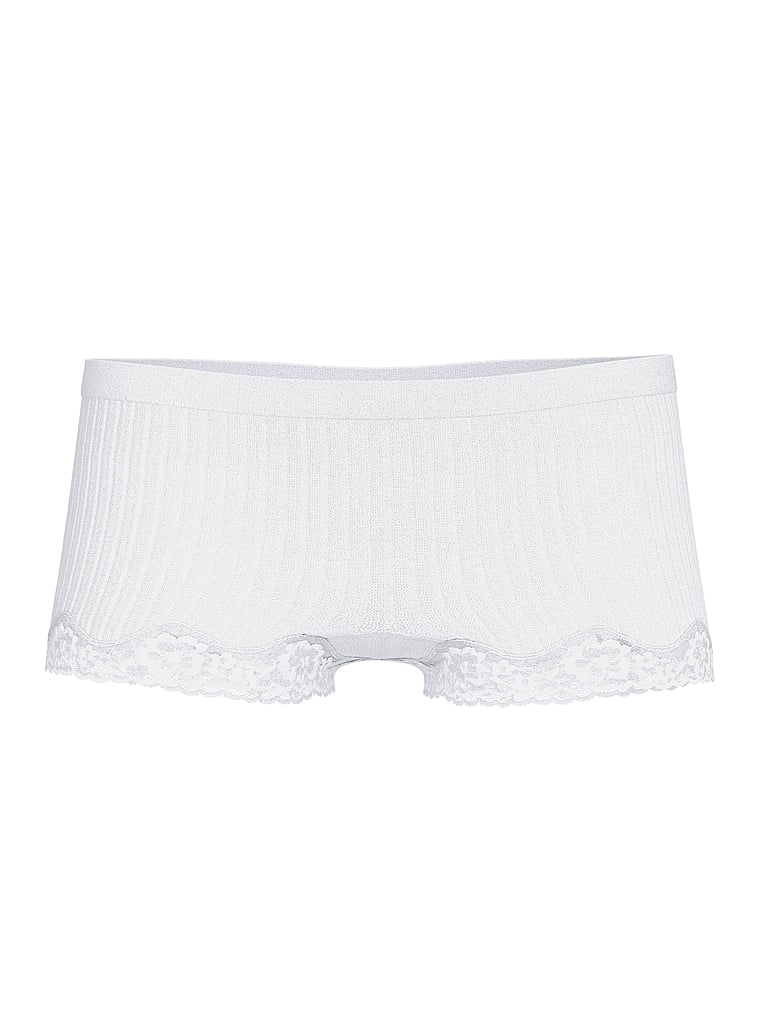 Victoria's Secret, Seamless Seamless Boyshort Panty, Vs White, offModelFront, 3 of 3