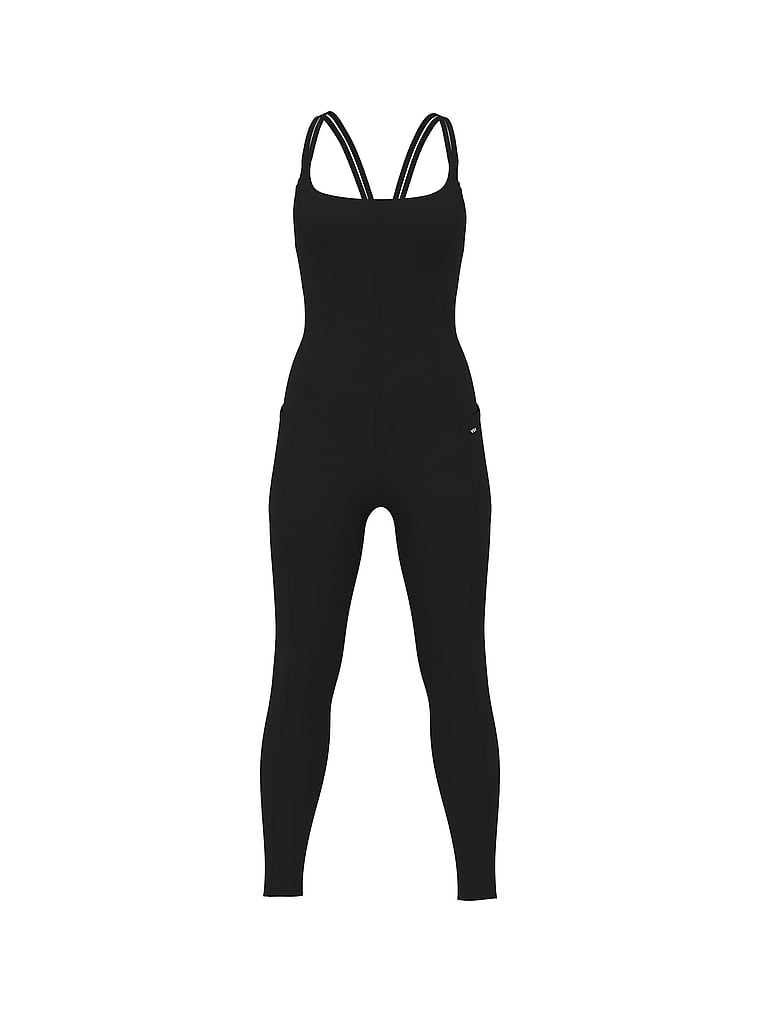Victoria's Secret, VSX VSX LUXMarl™ Strappy Jumpsuit, Heather Grey Onyx, offModelFront, 2 of 2