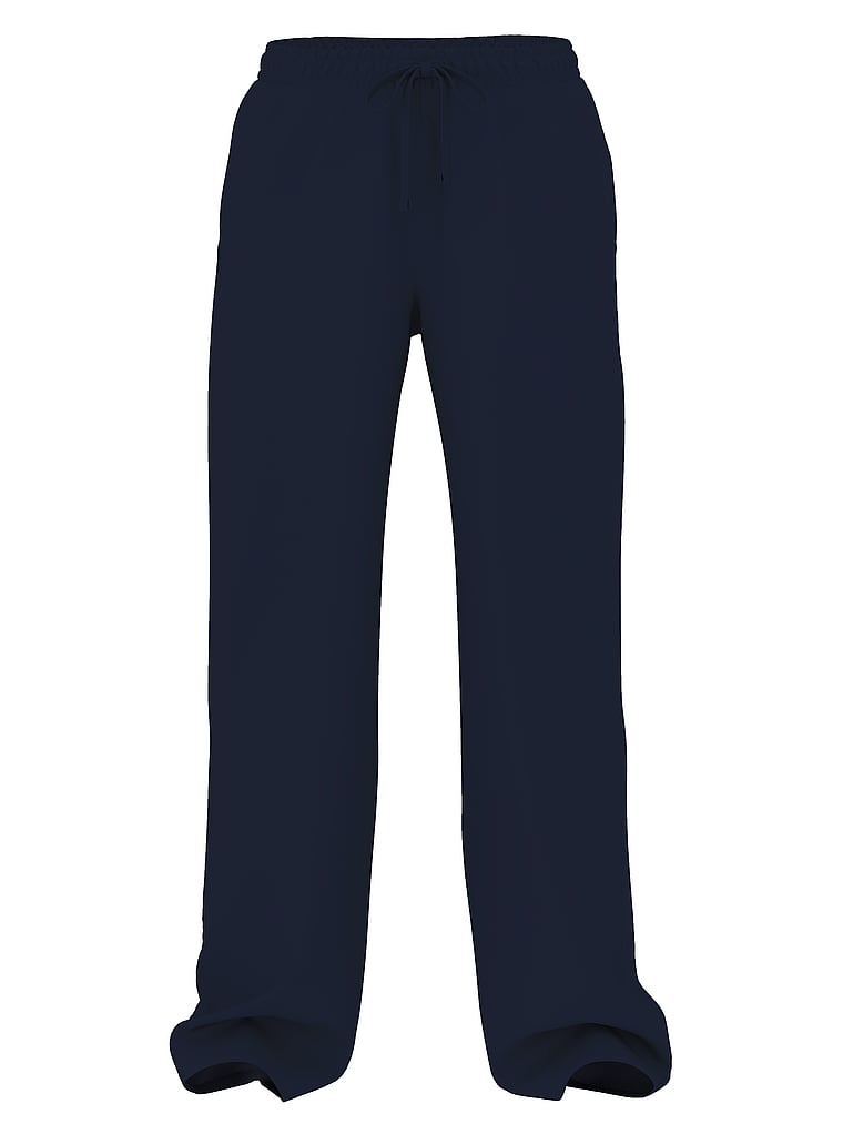 PINK Dorm Lounge Wide-Leg Pants, Noir Navy, offModelFront, 3 of 3