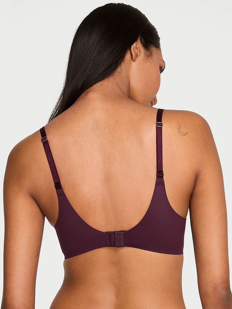 Victoria's Secret, Love Cloud Wireless Push-Up Bra, Winter Wine, onModelBack, 6 of 6 Shaanti is 5'9" and wears 32B or Small