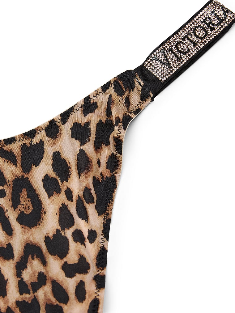 Logo Shine Strap Thong Panty