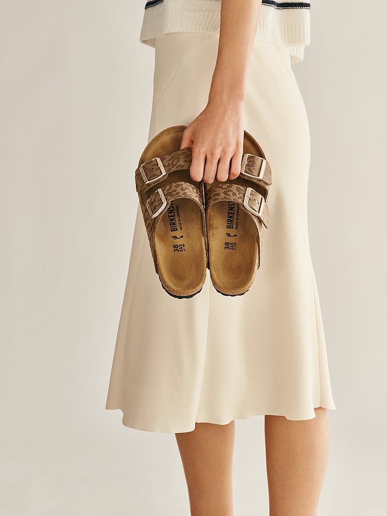 Birkenstock Arizona Birkibuc Sandals, Leo Khaki, detail, 4 of 4