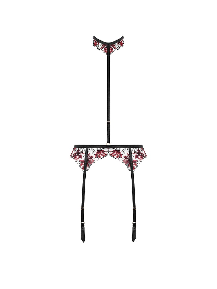 Victoria's Secret, BLUEBELLA Calista Suspender Harness, Black, offModelFront, 3 of 4