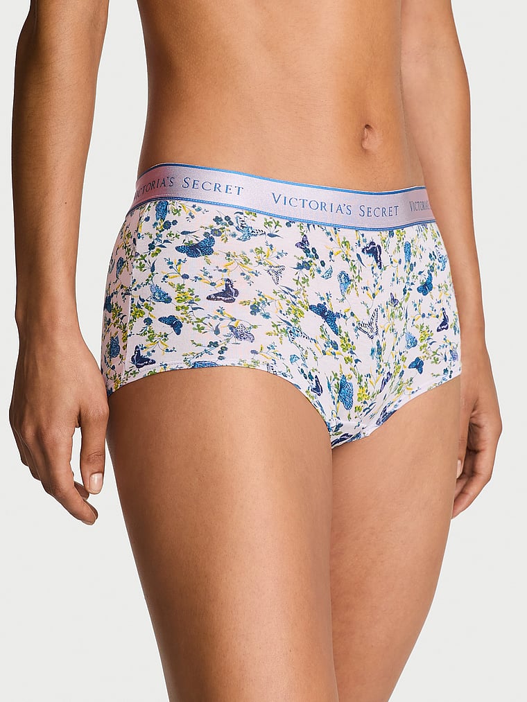 Victoria's Secret, Cotton Logo Cotton Boyshort Panty, Perfume Butterflies, onModelFront, 1 of 3 Nikita is 5'10" or 178cm and wears Small