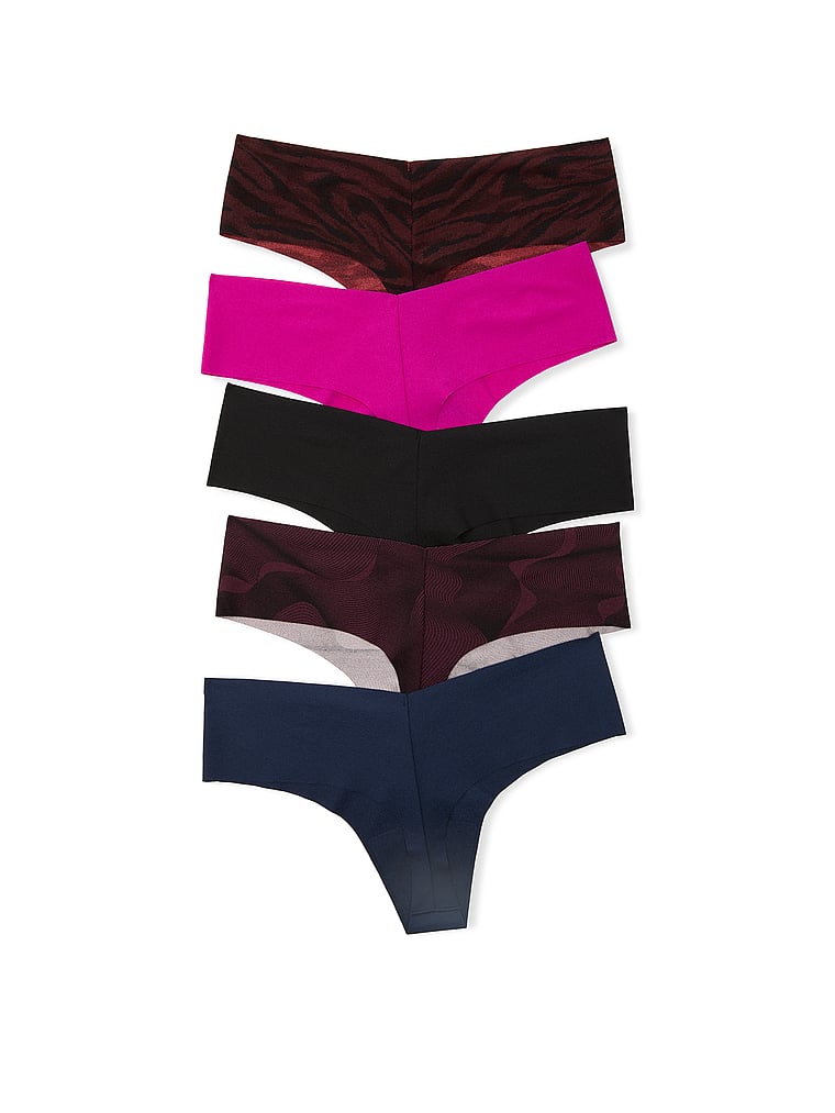 Victoria's Secret, Victoria's Secret 5-Pack No-Show Thong Panties, Print, offModelBack, 2 of 2
