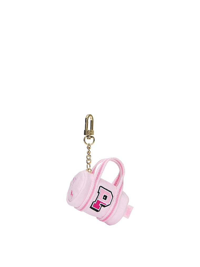 PINK X LoveShackFancy PINK x LoveShackFancy Mini Duffle Keychain Charm, Pink Tulip, offModelFront, 3 of 4