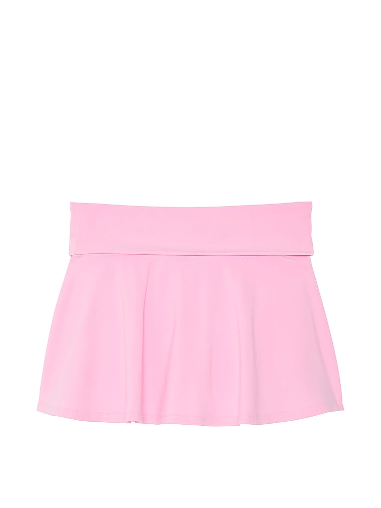 PINK X LoveShackFancy PINK x LoveShackFancy Cotton Foldover Flirty Skirt, Pink Lollipop, offModelFront, 2 of 5