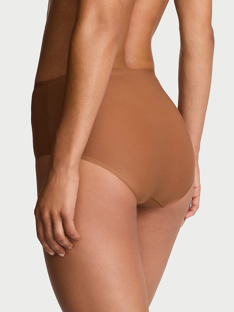 Victoria's Secret, Body by Victoria Body by Victoria Flex Mid-Rise Modern Brief Panty, Caramel, onModelBack, 2 of 3 Nikita  is 5'10" or 178cm and wears Small